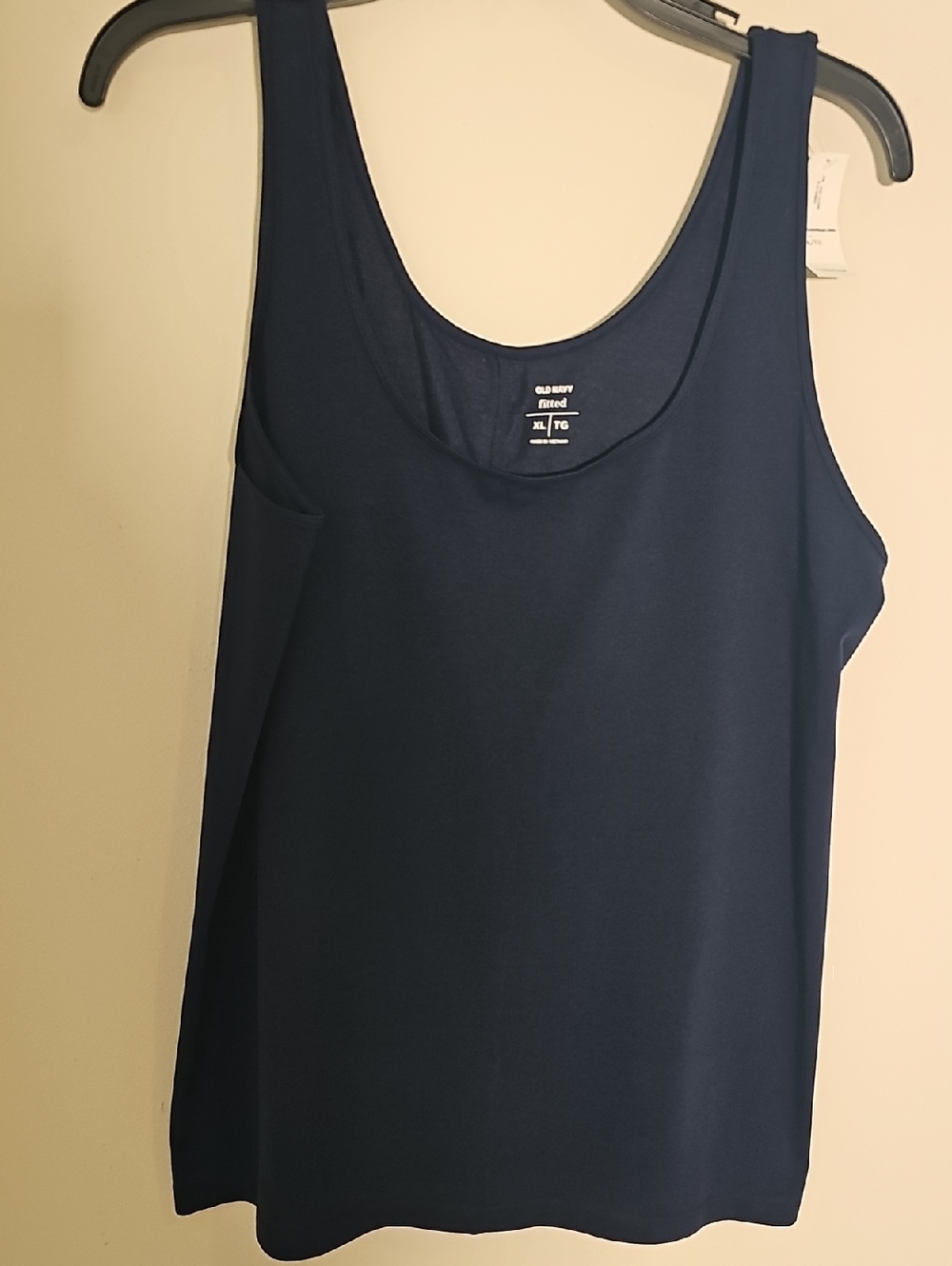 Old Navy Fitted Tank Top Womens Size XL‎ Navy Blue Cotton Stretch Basic Layering